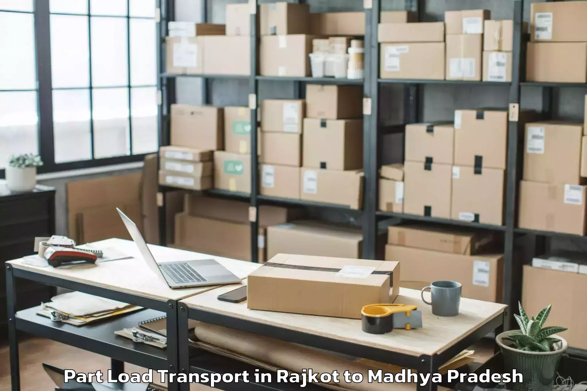 Easy Rajkot to Saugor Part Load Transport Booking